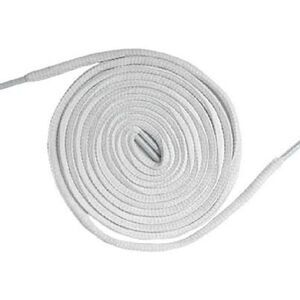 6 Pairs of Bright White Shoelaces Oval Shoe Laces 45" to 50" Sizes Nike Adidas